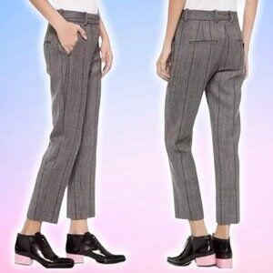 3.1 PHILLIP LIM Wool Striped Straight Crop Trousers Sz 00 Gray